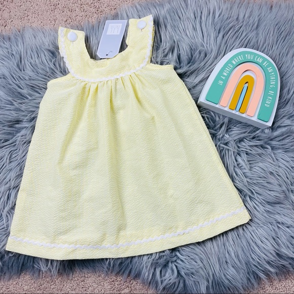 LIL CACTUS Other - LIL CACTUS seersucker dress | yellow - white |